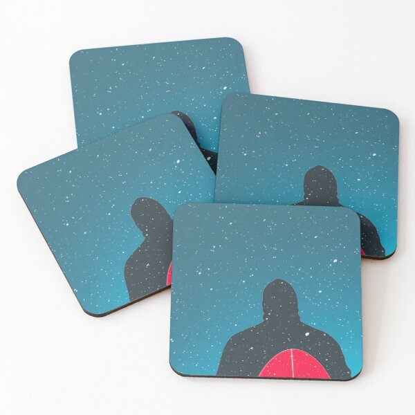 Item preview, Surfer Silhouette with Red Board Under Starry Sky designed and sold by Retrocranio.