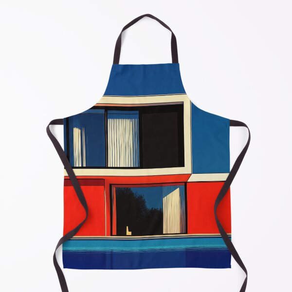 Item preview, Sleek Modernist Villa with Red Panels and Glass Reflections designed and sold by Retrocranio.