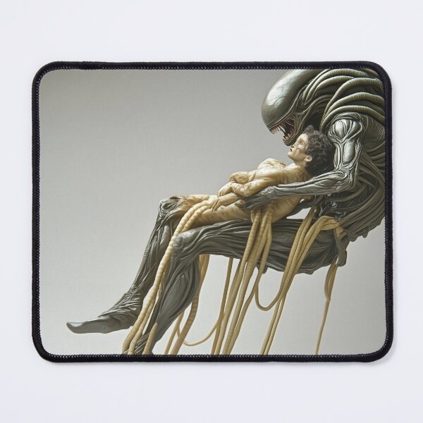 Item preview, Surreal Alien Embrace with Biomechanical Tentacles Futuristic michelangelo pieta designed and sold by Retrocranio.
