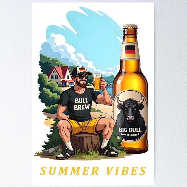 Artikel-Vorschau von Summer Vibes Big Bull - Deutschland Sommer Bier, designt und verkauft von Museum Of Non-Existing Art.