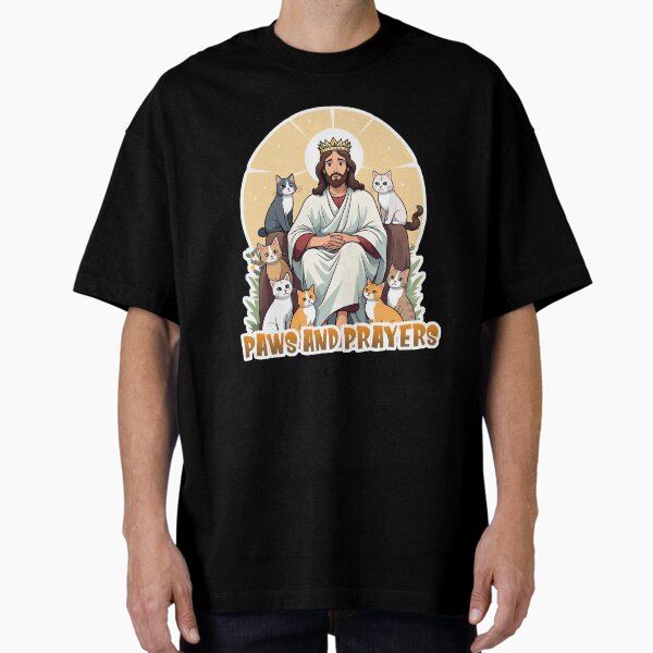 Item preview, Paws and Prayers - Jesus with Cats designed and sold by MessiahMashup.