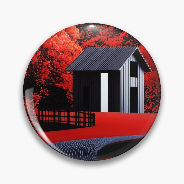 Item preview, Neon River Path to House in Red Forest Nightscape designed and sold by Retrocranio.