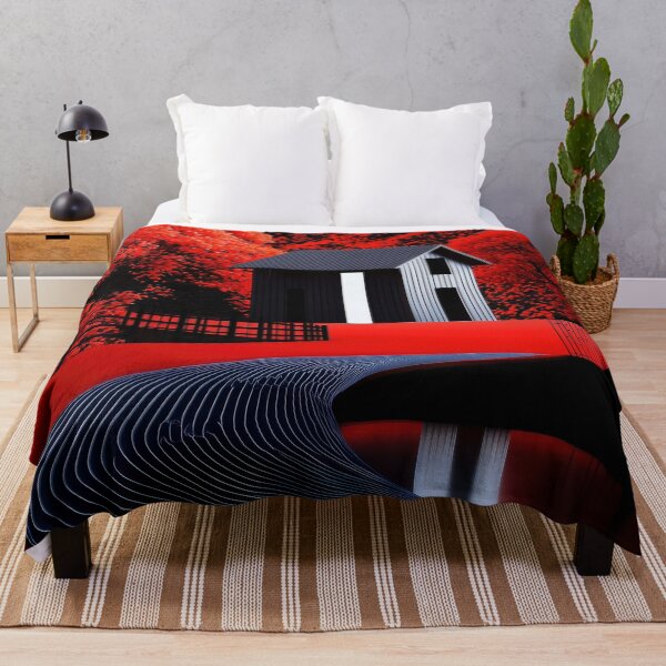 Item preview, Neon River Path to House in Red Forest Nightscape designed and sold by Retrocranio.