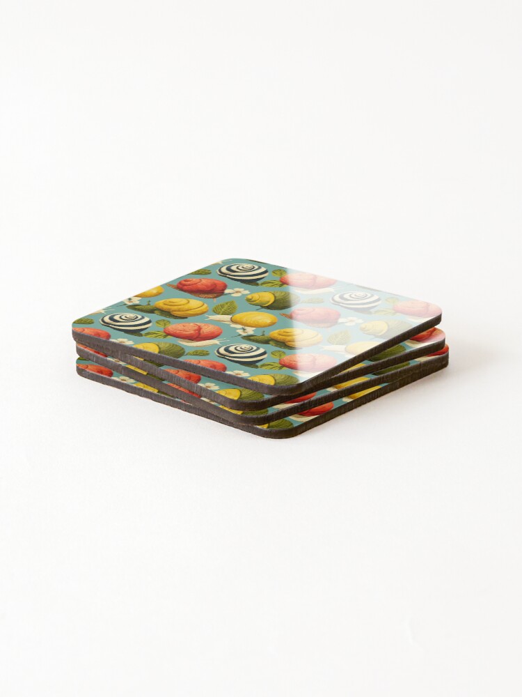 Thumbnail 4 of 5, Coasters (Set of 4), Colorful Snail Shell Pattern designed and sold by junkydotcom.