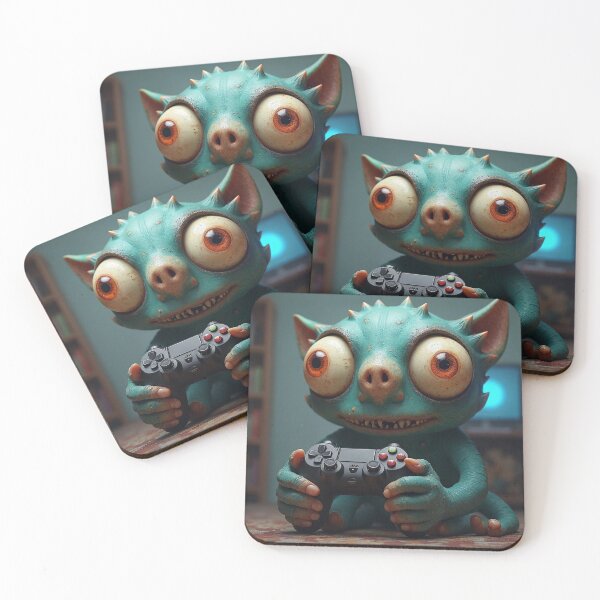 Item preview, Monster with Gamepad | Night Gamer Creature designed and sold by NovaProArt.