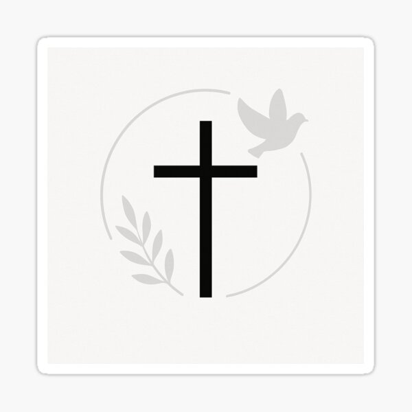 Item preview, Minimalist Christian Cross with Dove and Olive branch- Faith inspired Design designed and sold by Meira-Art.