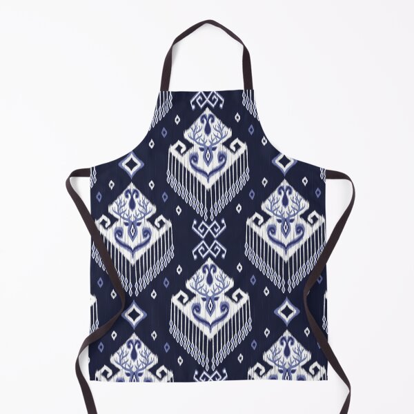 Item preview, Indigo and White Reindeer Ikat Pattern designed and sold by Design2delight.