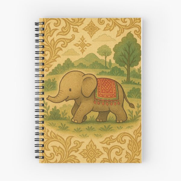 Item preview, Cute Lanna Baby Elephant – Thai Folk Art Nature Design designed and sold by HAFIZ-DP.