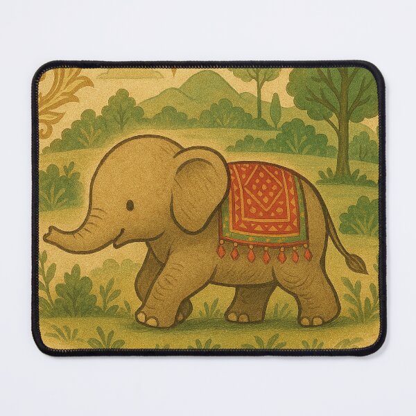 Item preview, Cute Lanna Baby Elephant – Thai Folk Art Nature Design designed and sold by HAFIZ-DP.