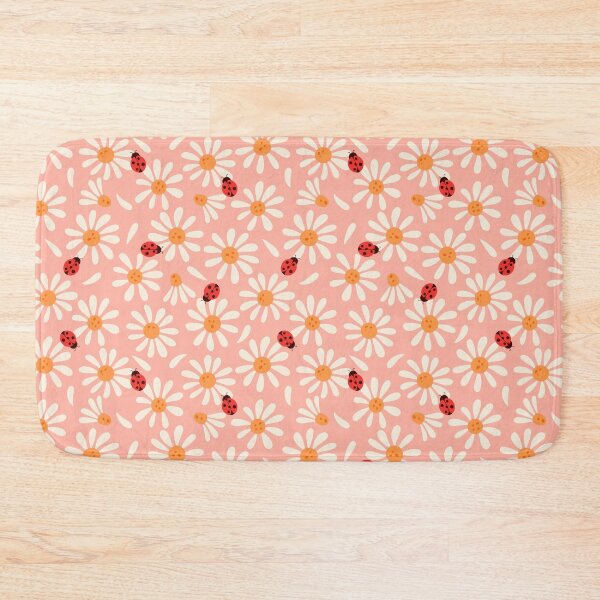 Item preview, pattern with ladybugs and daisies designed and sold by burbura.