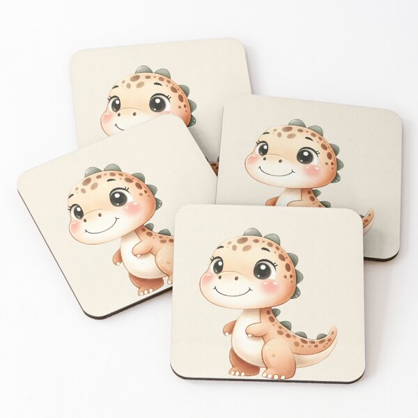 Item preview, Cute cartoon dinosaur with big eyes nursery decoration gift idea baby dino with dots illustration cute prehistoric animal comic design for dino fans adorable prehistoric animal motif designed and sold by Connys Colorful World.