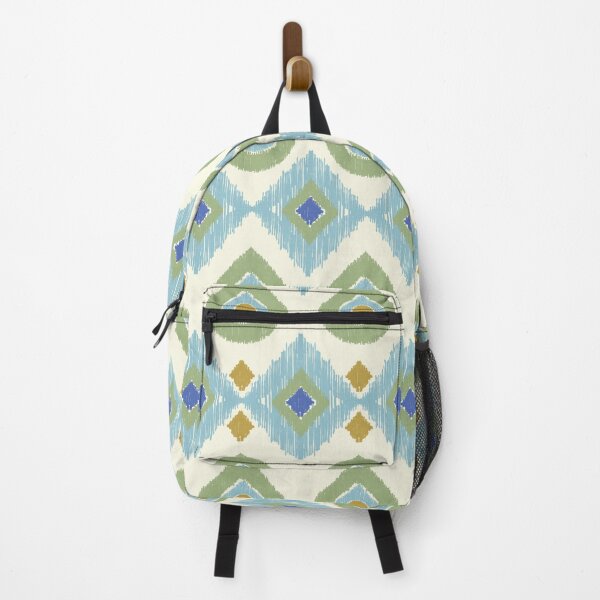Item preview, Colourful Ikat-style print fabric Woodland Green designed and sold by SaitonG.