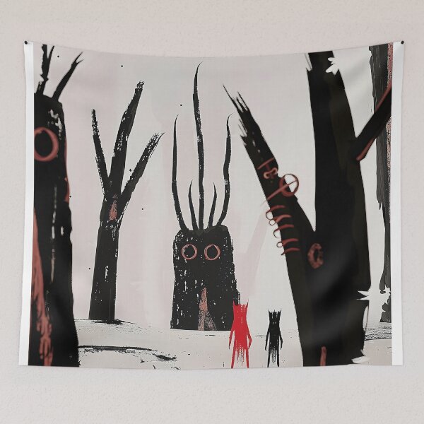 Item preview, A striking image rendered in 3D displays colossal, demonic figures lurking over a hellish terrain. designed and sold by CheerForGoods.