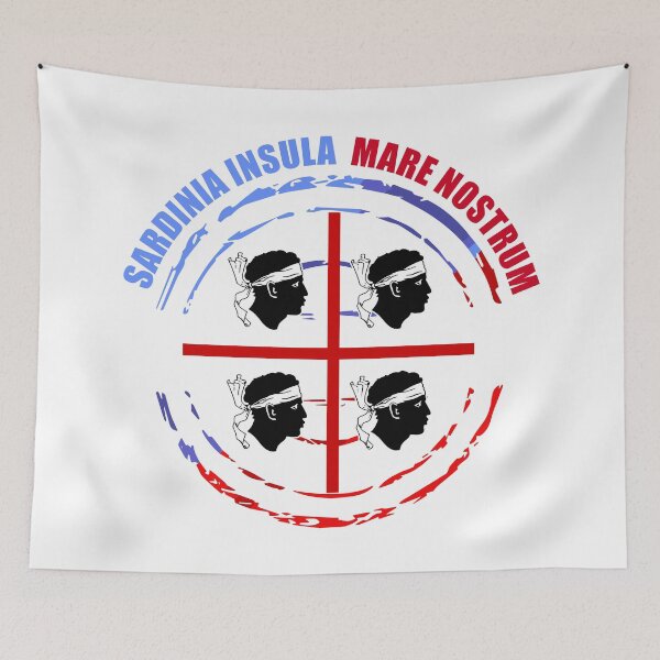 Item preview, Sardegna bandiera 4 mori - Sardinia flag - Latin script - Red blue stamp designed and sold by miskaralise.