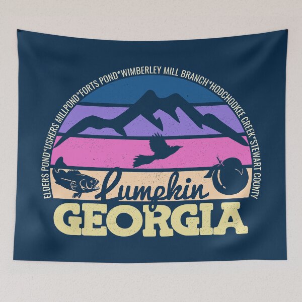 Item preview, Lumpkin Georgia Sunset Retro Vintage Local Pride Logo designed and sold by CRHPOD20.