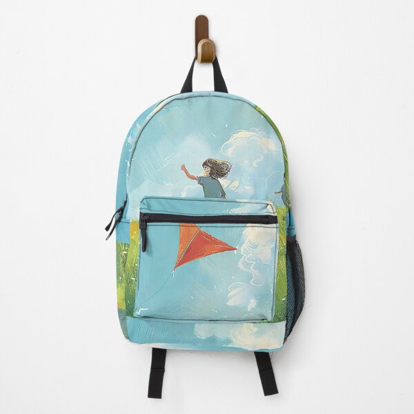 Item preview, Carefree Children Flying Kites in Serene Meadow Under Tranquil Blue Sky. designed and sold by CheerForGoods.