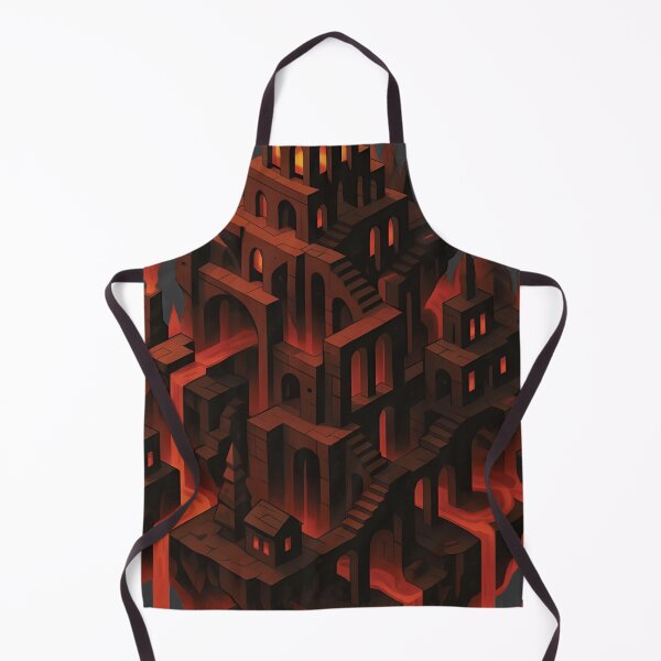 Item preview, Volcanic Escher City – Endless Lava Architecture with Optical Illusion Twist designed and sold by WAUZ.