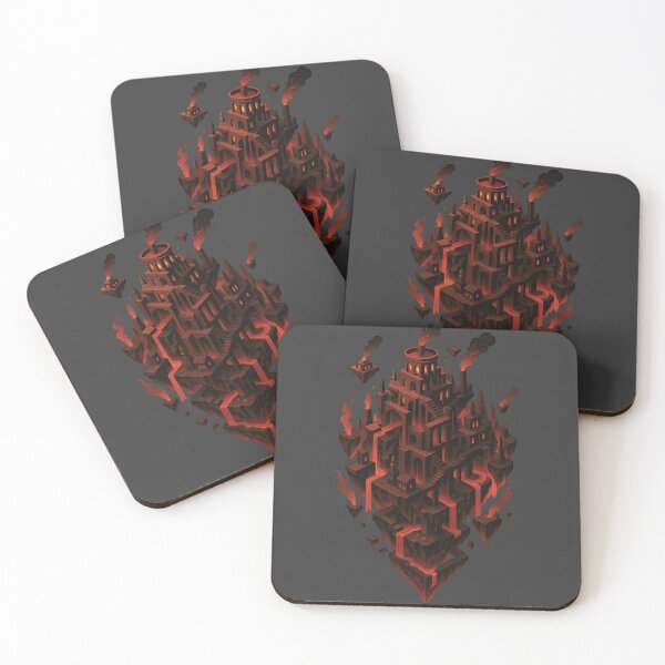 Item preview, Volcanic Escher City – Endless Lava Architecture with Optical Illusion Twist designed and sold by WAUZ.