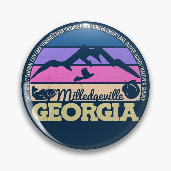 Item preview, Milledgeville Georgia Sunset Retro Vintage Local Pride Logo designed and sold by CRHPOD20.