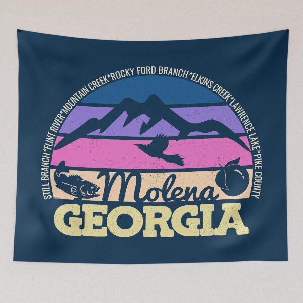 Item preview, Molena Georgia Sunset Retro Vintage Local Pride Logo designed and sold by CRHPOD20.
