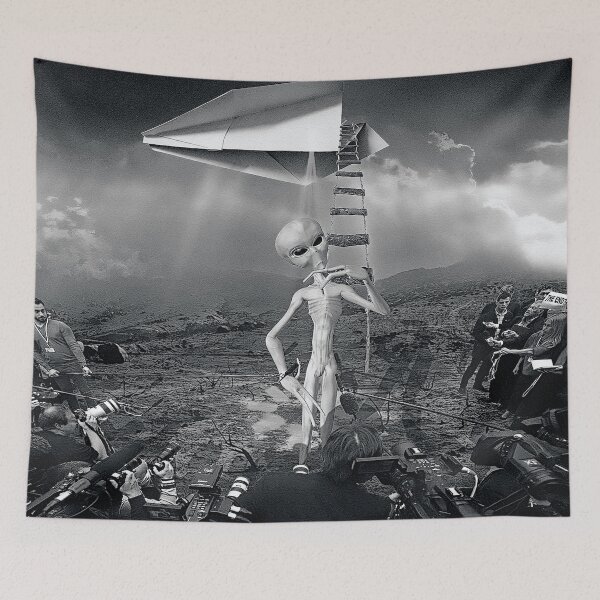 Item preview, Alien Press Conference – Surreal Sci-Fi Scene designed and sold by caracatita75.
