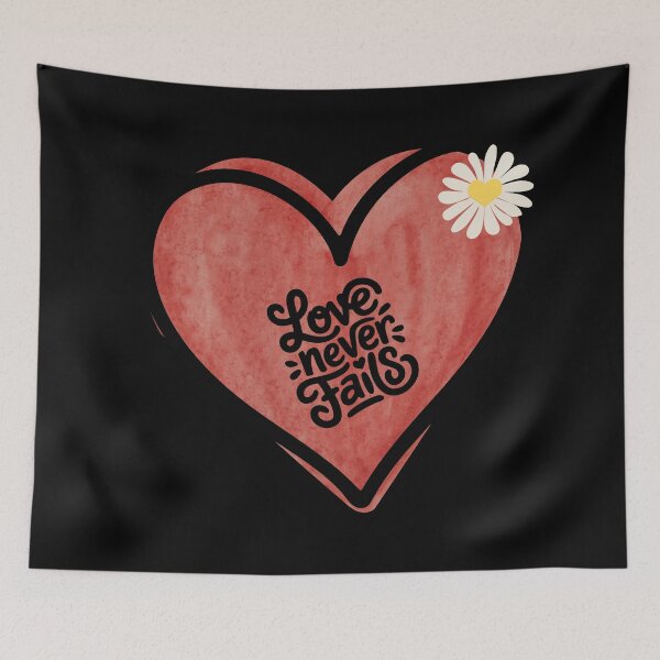 Item preview, Love never fails heart sticker designed and sold by ClickATee Store .