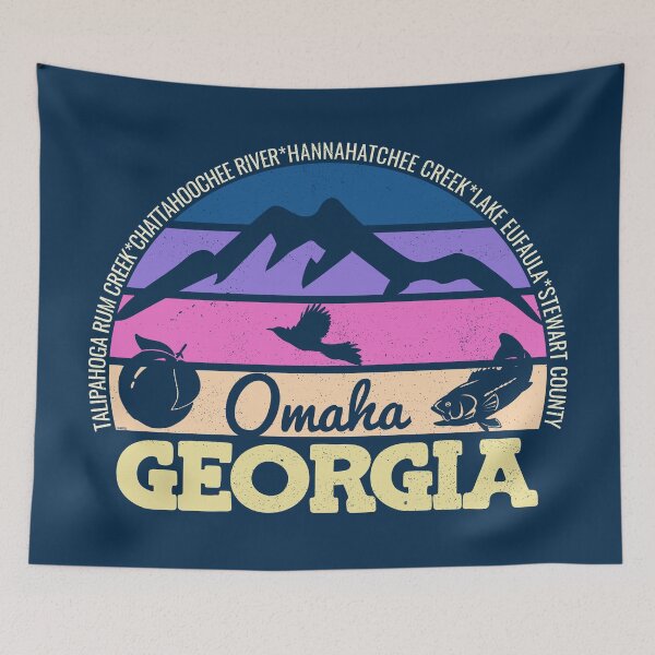 Item preview, Omaha Georgia Sunset Retro Vintage Local Pride Logo designed and sold by CRHPOD20.