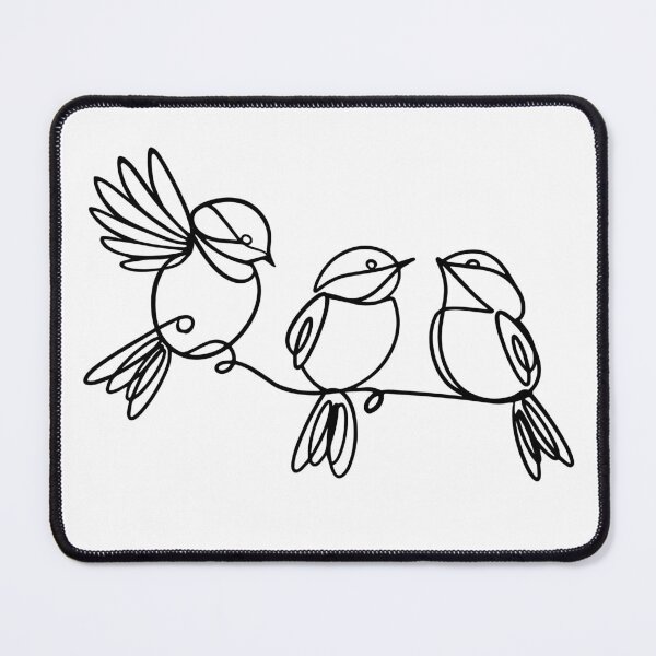 Item preview, Three Chickadees, One-Line Drawing designed and sold by KShedenhelm.