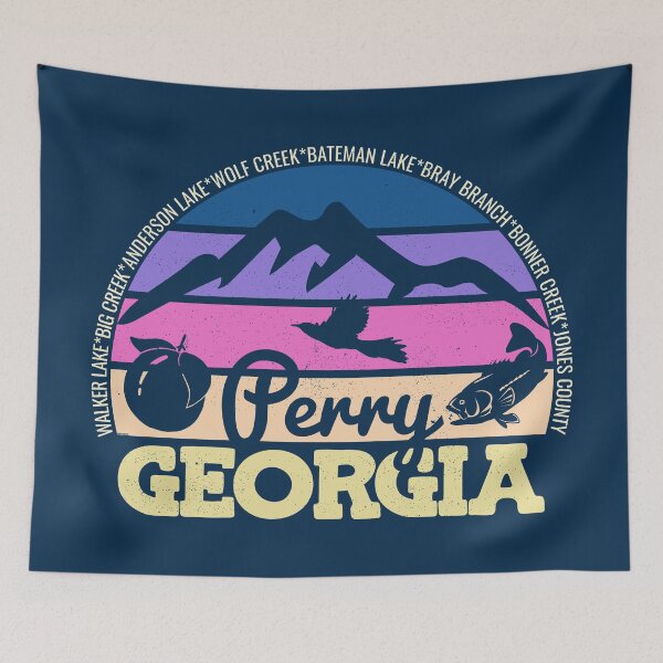 Item preview, Perry Georgia Sunset Retro Vintage Local Pride Logo designed and sold by CRHPOD20.