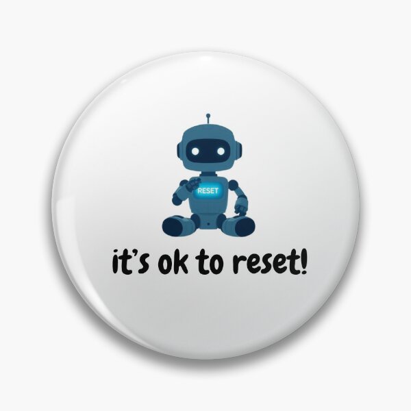 Item preview, “Cute Minimal Robot Under Starry Sky – It’s Okay to Reset Mental Health Illustration” designed and sold by teesprinkle.