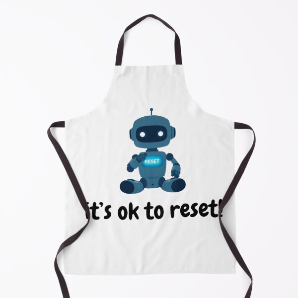 Item preview, “Cute Minimal Robot Under Starry Sky – It’s Okay to Reset Mental Health Illustration” designed and sold by teesprinkle.