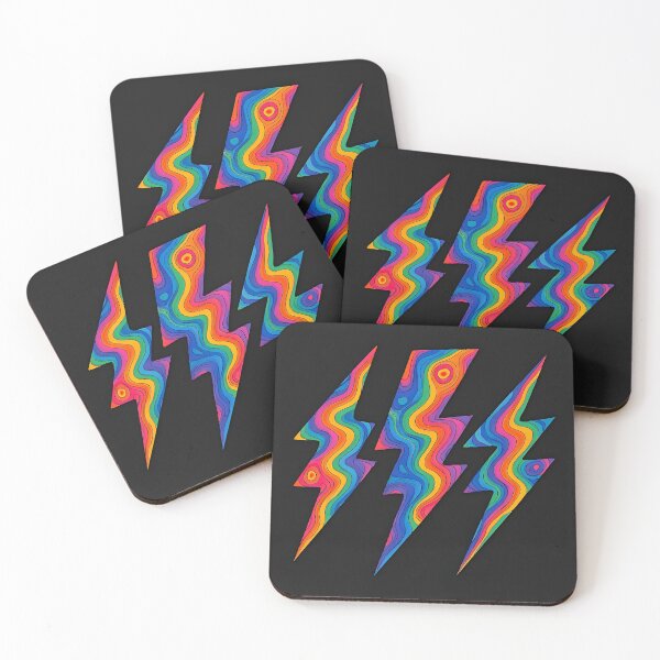 Item preview, thunderbolts psychedelic rainbow pop art lightning designed and sold by Amr Siam.