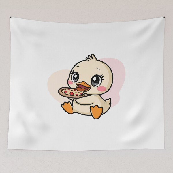 Item preview, duck eating pizza designed and sold by Eternalski.