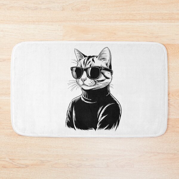 Item preview, Cat in a sweater, A stylish cat with sunglasses wearing a turtleneck sweater designed and sold by AFernandesDSG.