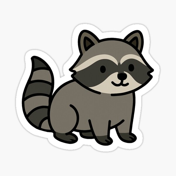 Item preview, Minimalist Raccoon – Cute Cartoon Animal Design designed and sold by Geologyin5.