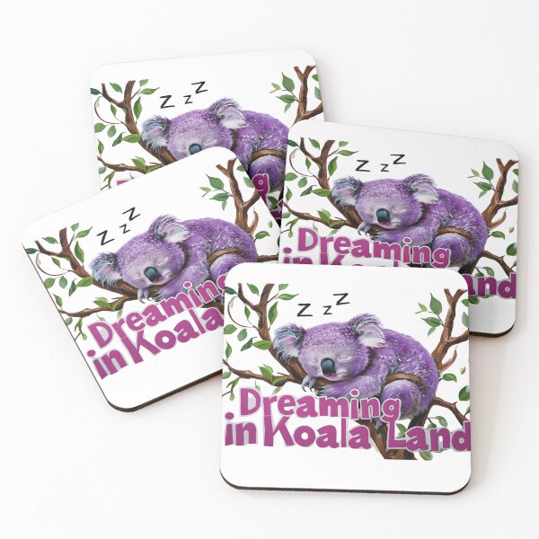 Item preview, Dreaming in Koala Land - Cute Purple Sleeping Koala Art designed and sold by ArtisticDesignsbyLinda.