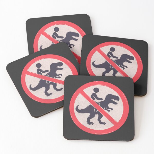 Item preview, No Dinosaur Riding Allowed Funny Warning Sign designed and sold by Jess.a.creates.
