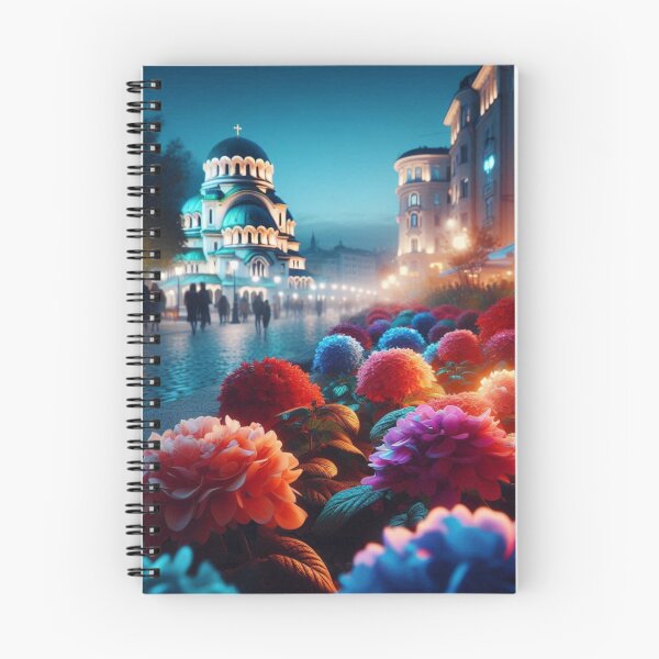 Item preview, Sofia City in 80s Style with Floral Focus – Retro AI Artwork with Evening Light Effect for Urban Lovers designed and sold by knalpot-design.