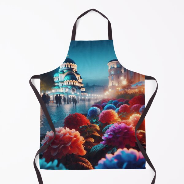Item preview, Sofia City in 80s Style with Floral Focus – Retro AI Artwork with Evening Light Effect for Urban Lovers designed and sold by knalpot-design.