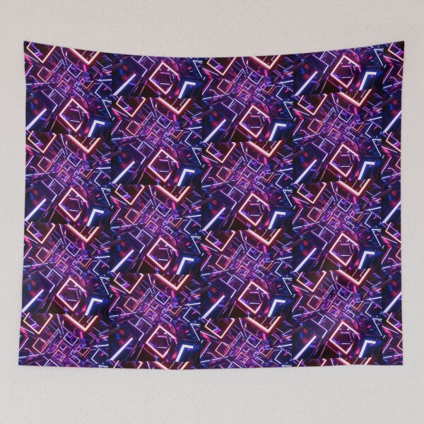 Item preview, Neon Geometric Infinity – Futuristic Neon Tunnel Art designed and sold by MiraLumeStudio.