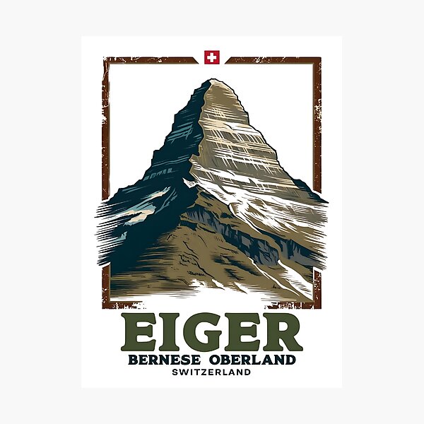 Item preview, A Vintage Travel Illustration of Eiger - Switzerland designed and sold by GoodOldVintage.