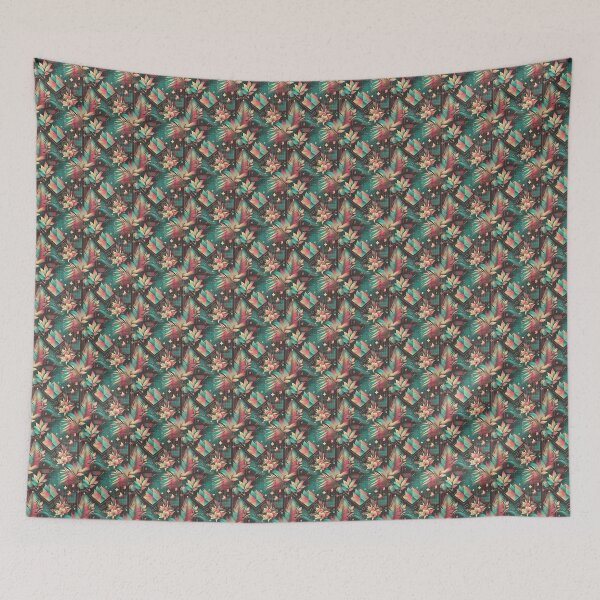 Item preview, Retro-Futuristic Seamless Floral Pattern designed and sold by SketchNStyle.