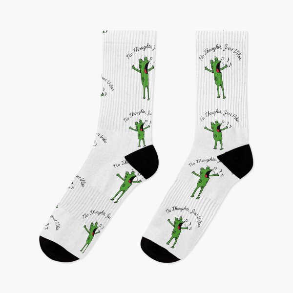 Item preview, No Thoughts Just Vibes Frog – Funny Cartoon  designed and sold by LifeArt24.