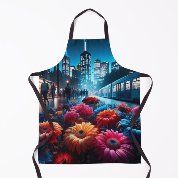 Aperçu de l'œuvre Esthétique des années 80 à Melbourne – Scène florale rétro au crépuscule avec éclairage vintage, idéale pour les vêtements et accessoires créée et vendue par knalpot-design.