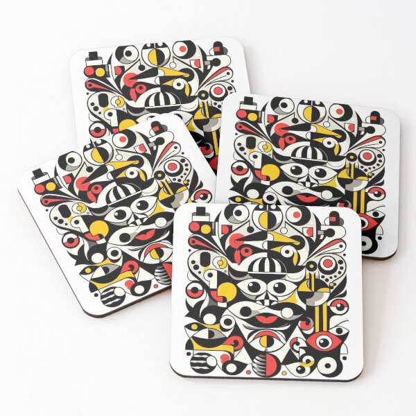 Item preview, Geometric Faces in Motion – Fernand Léger Inspired Abstract Art designed and sold by TwoDotsStudio.
