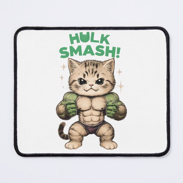 Item preview, Hulk Smash! - Funny Muscular Kitten Art designed and sold by ArtisticDesignsbyLinda.