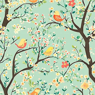 Artwork thumbnail, Spring Pattern - Seasonal Springtime by bapupa