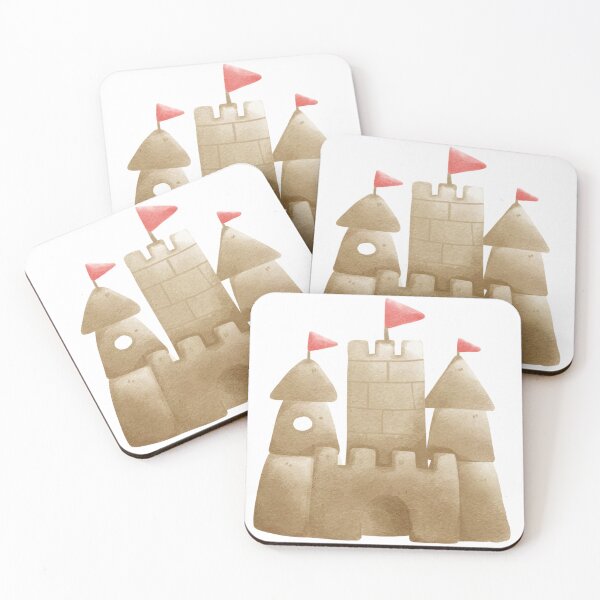 Item preview, Cute Sandcastle with Flags - Beach Summer Illustration designed and sold by inelistudio.