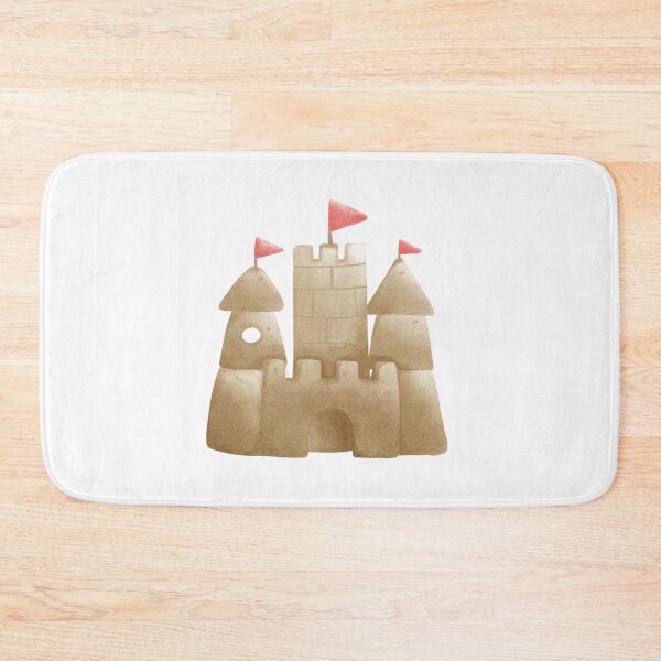 Item preview, Cute Sandcastle with Flags - Beach Summer Illustration designed and sold by inelistudio.