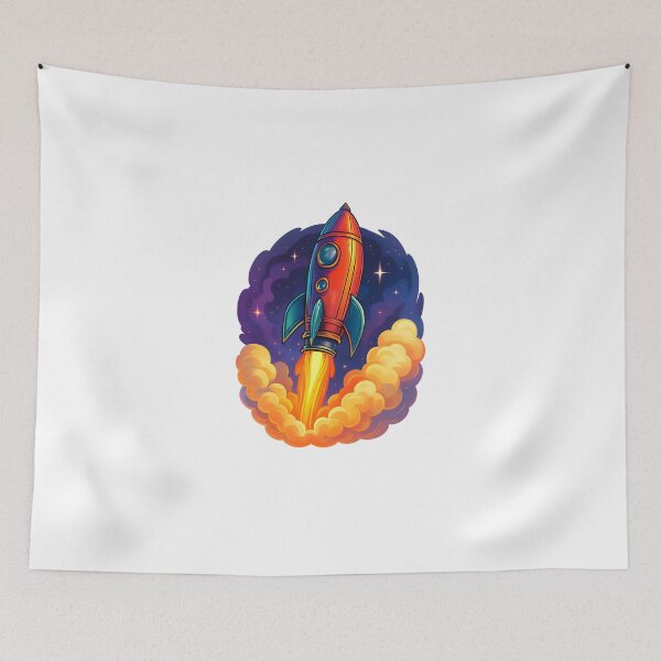 Item preview, Retro-Futuristic Rocket Launch 3D Design designed and sold by WolfPixelRo.